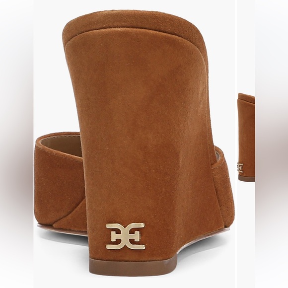 Sam Edelman Merrick wedge sandal suede frontier brown size 8 NWT - Picture 3 of 10